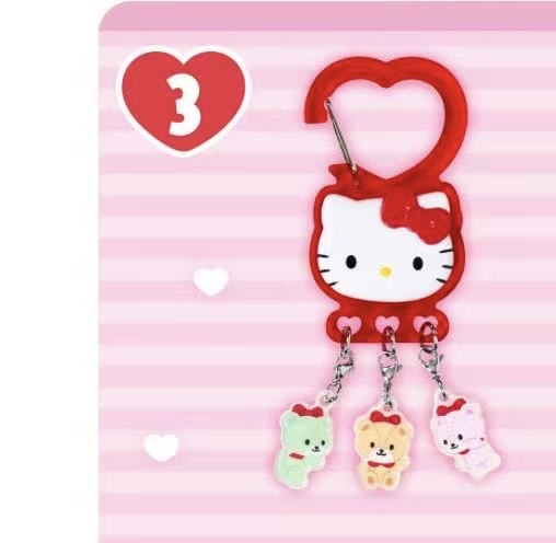48汇 0408 三丽鸥 Hello Kitty 爱心造型多挂位收纳挂钩 
