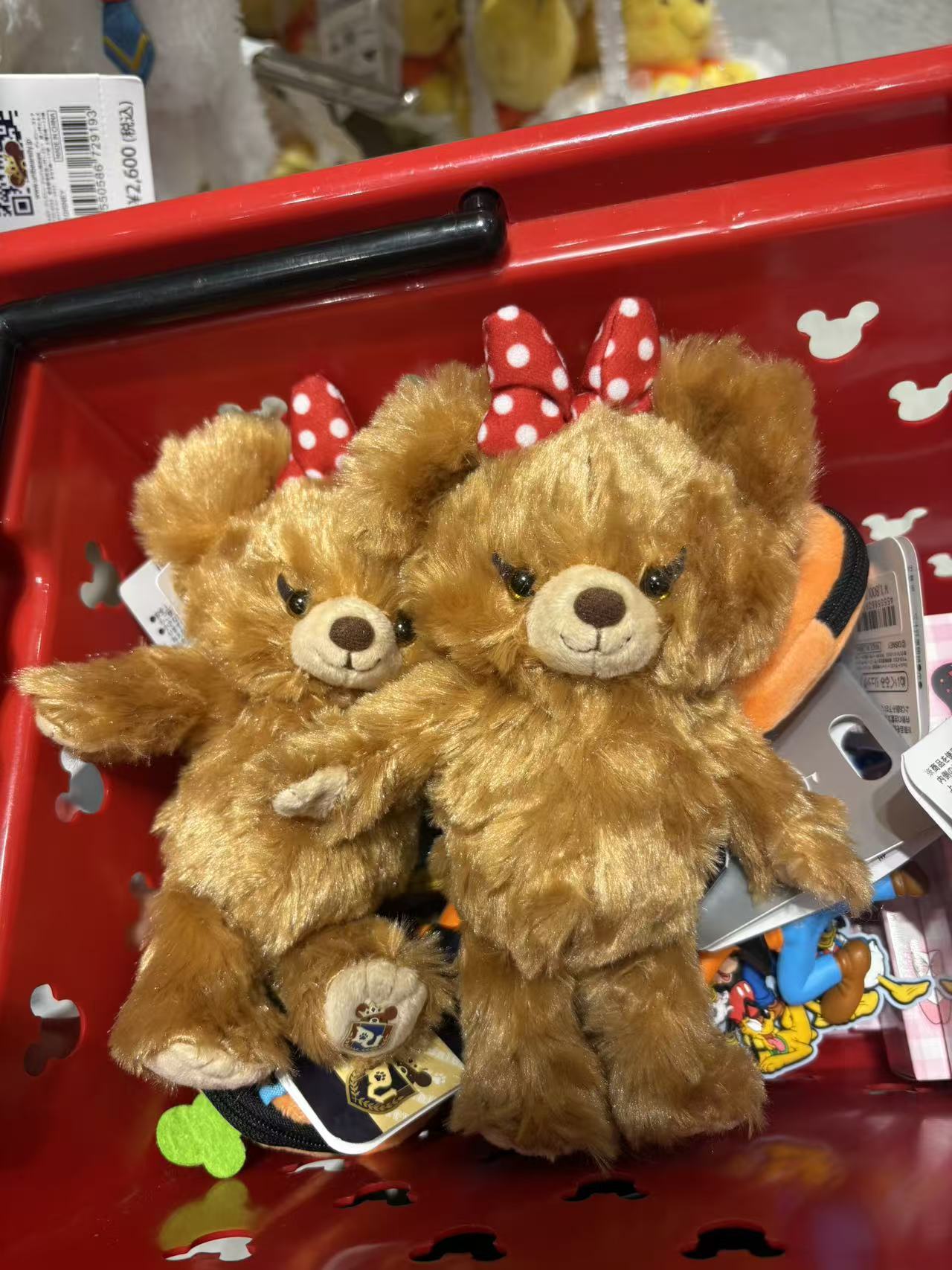 0407 迪士尼 蝴蝶结大学熊毛绒挂件