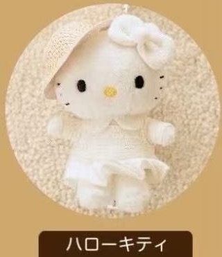 JP 5汇起接 0501 三丽欧kt白色帽子 名媛风 毛绒挂件 