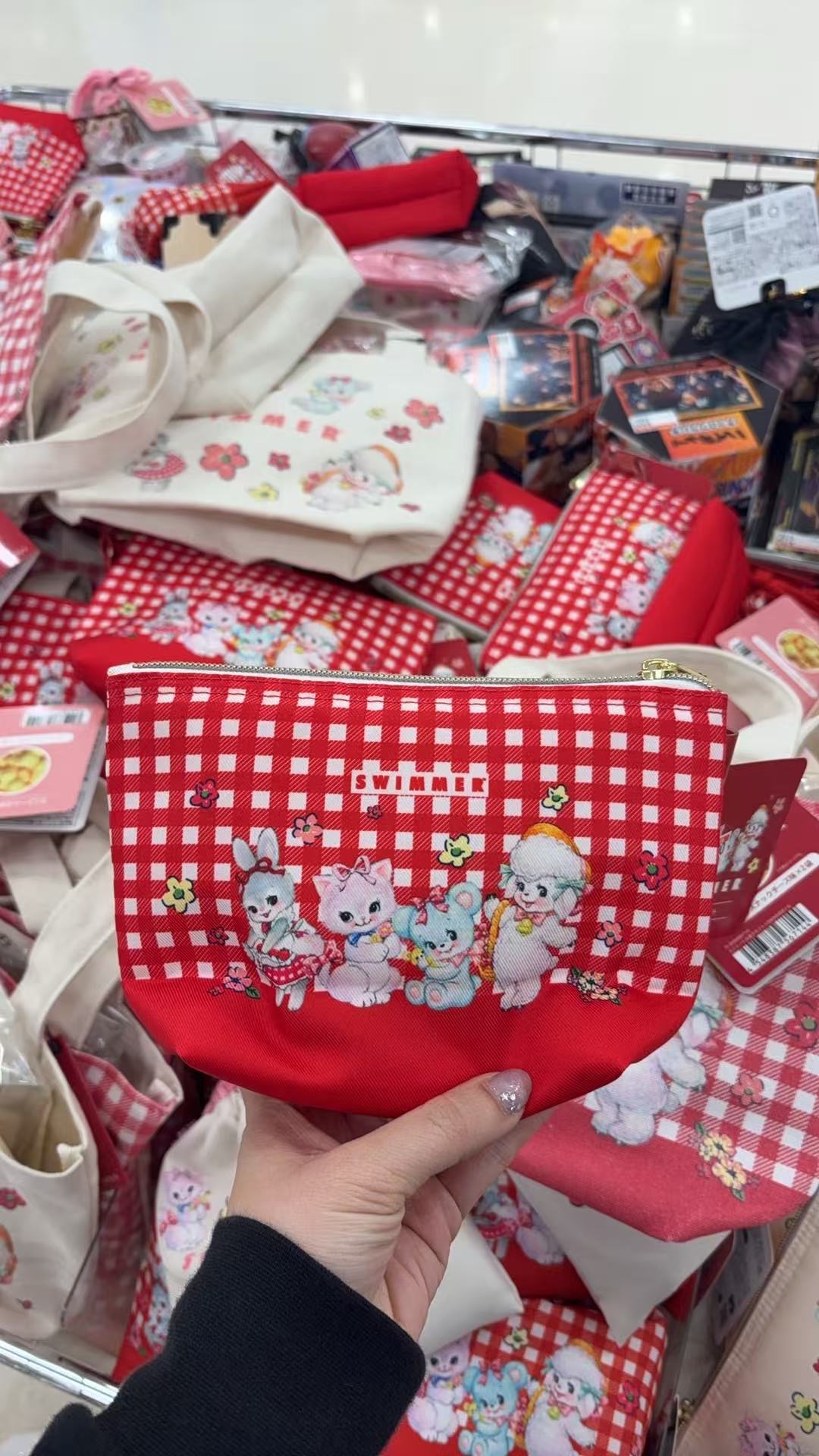 0411  SWIMMER 昭和复古小动物系列 红色化妆包/收纳包