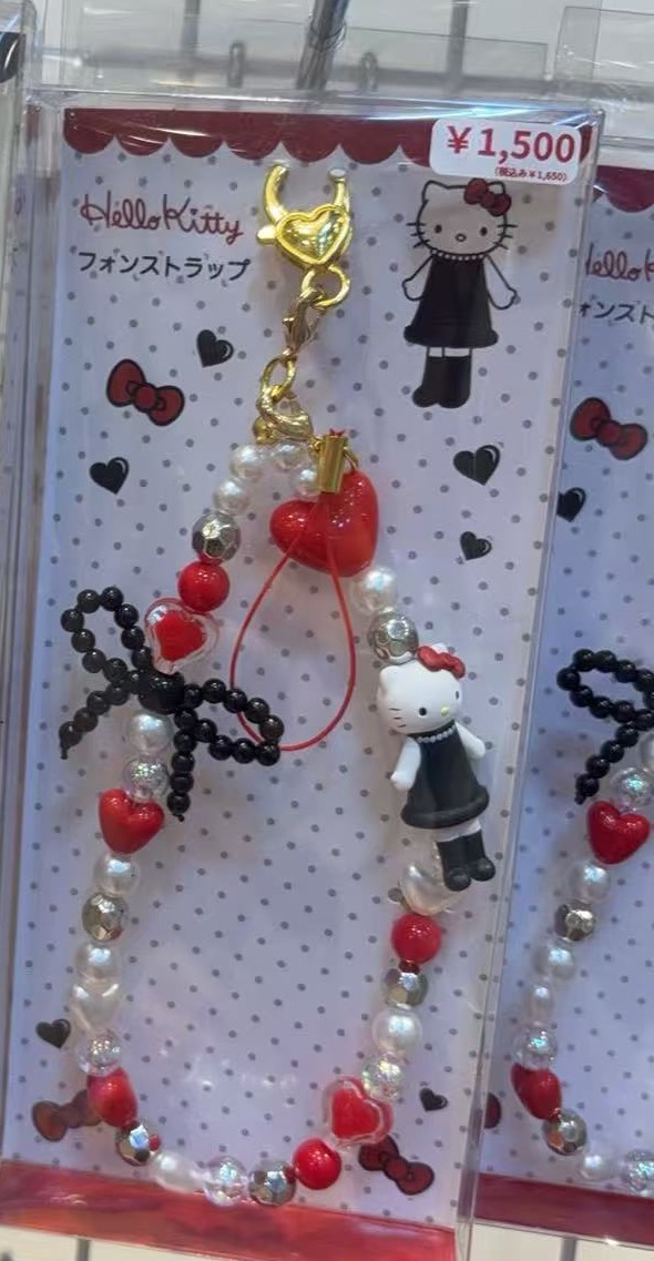 0314 三丽欧黑色红色爱心连衣裙 kt手机链 