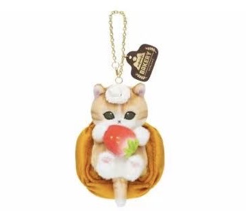 5汇0418 mofusand面包房系列的草莓可颂猫咪毛绒挂件