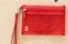 0501 5汇 三丽欧红色网纱收纳袋 