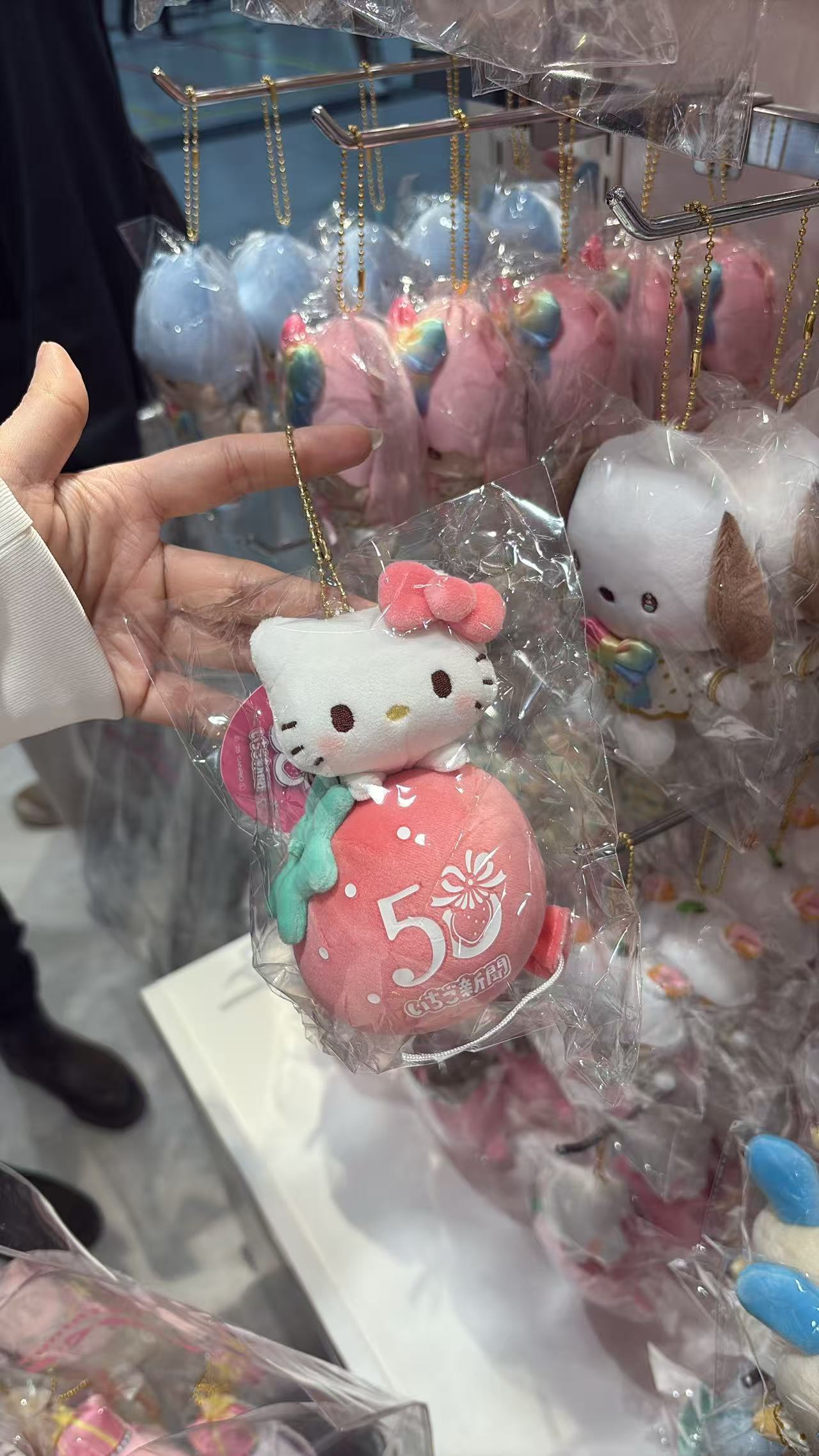 0421 5汇 三丽欧kt抱草莓 毛绒挂件 