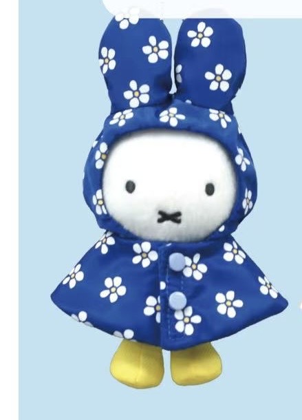48汇预定0008 限定款蓝花雨衣米菲（Miffy）毛绒挂件