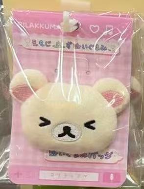 0519 轻松熊 熊妹眨眼图案 毛绒胸针