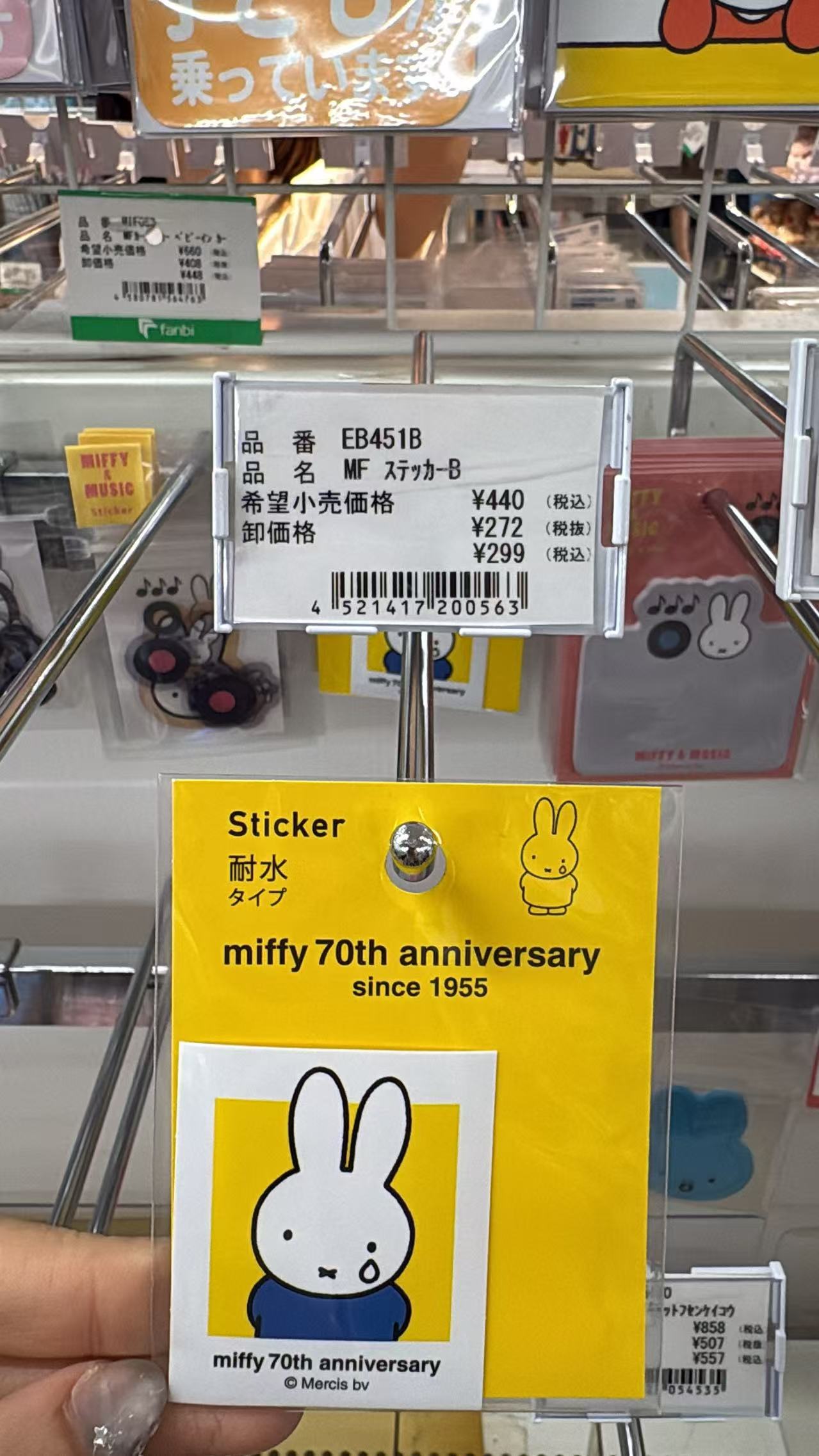 0521 折扣店 米菲（Miffy）70周年纪念款防水贴纸