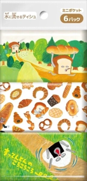 大来】面包小偷迷你口袋纸巾（6包）【纸巾】