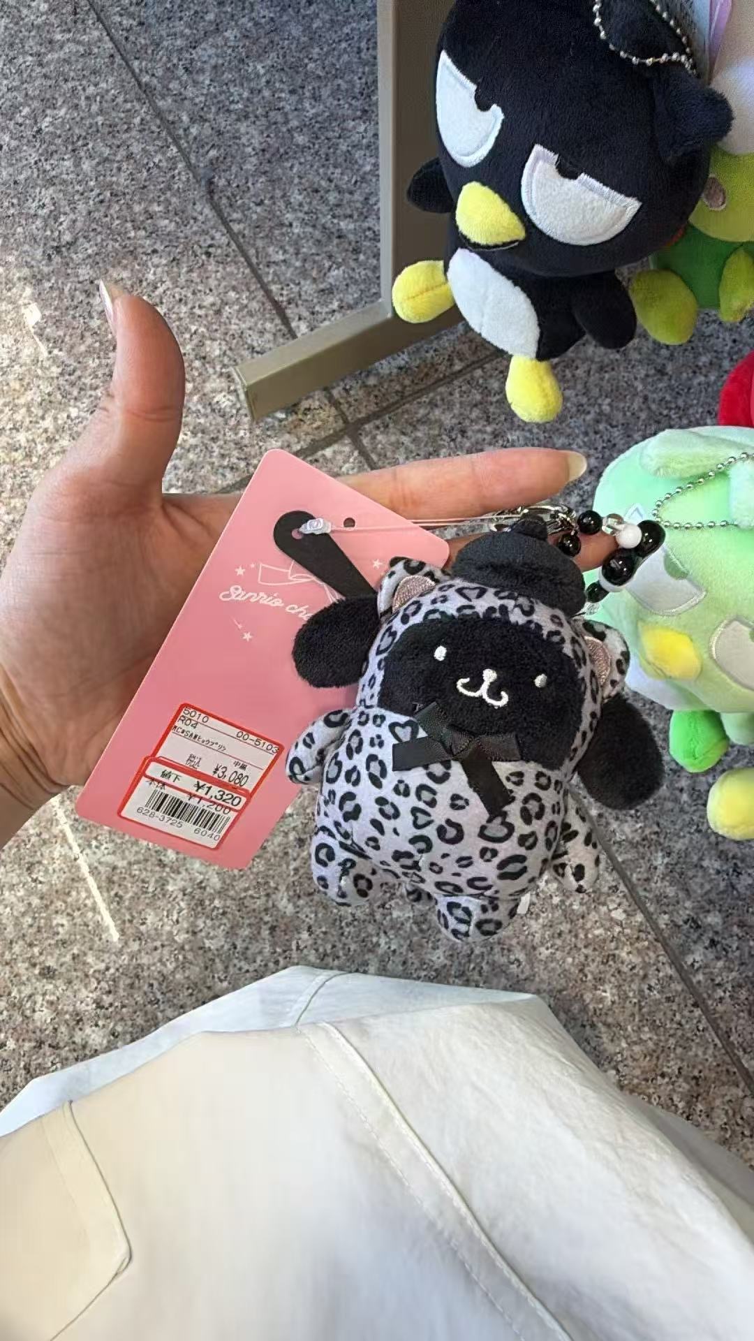 0617三丽欧布丁狗 豹纹 黑色 毛绒挂件