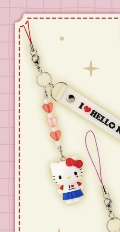 5汇0617 三丽鸥Hello Kitty爱心珠链挂件