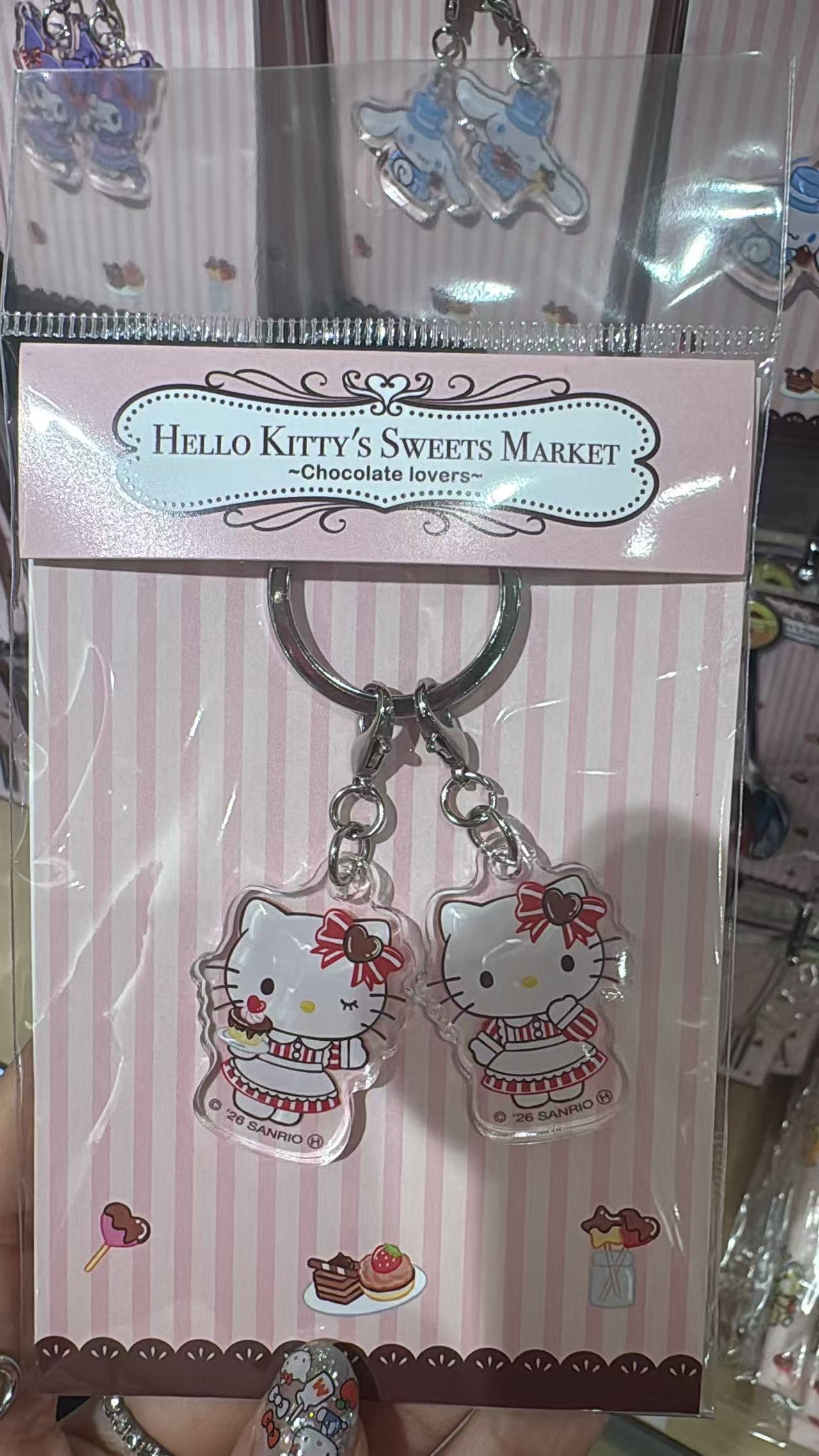 5汇0617 Hello Kitty&rsquo;s Sweets Market 双片成对亚克力钥匙扣