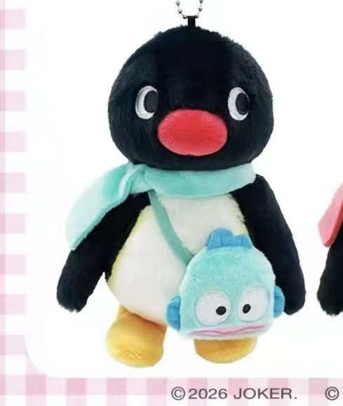 Jp5汇0624 Pingu 企鹅联名三丽鸥丑鱼毛绒挂件