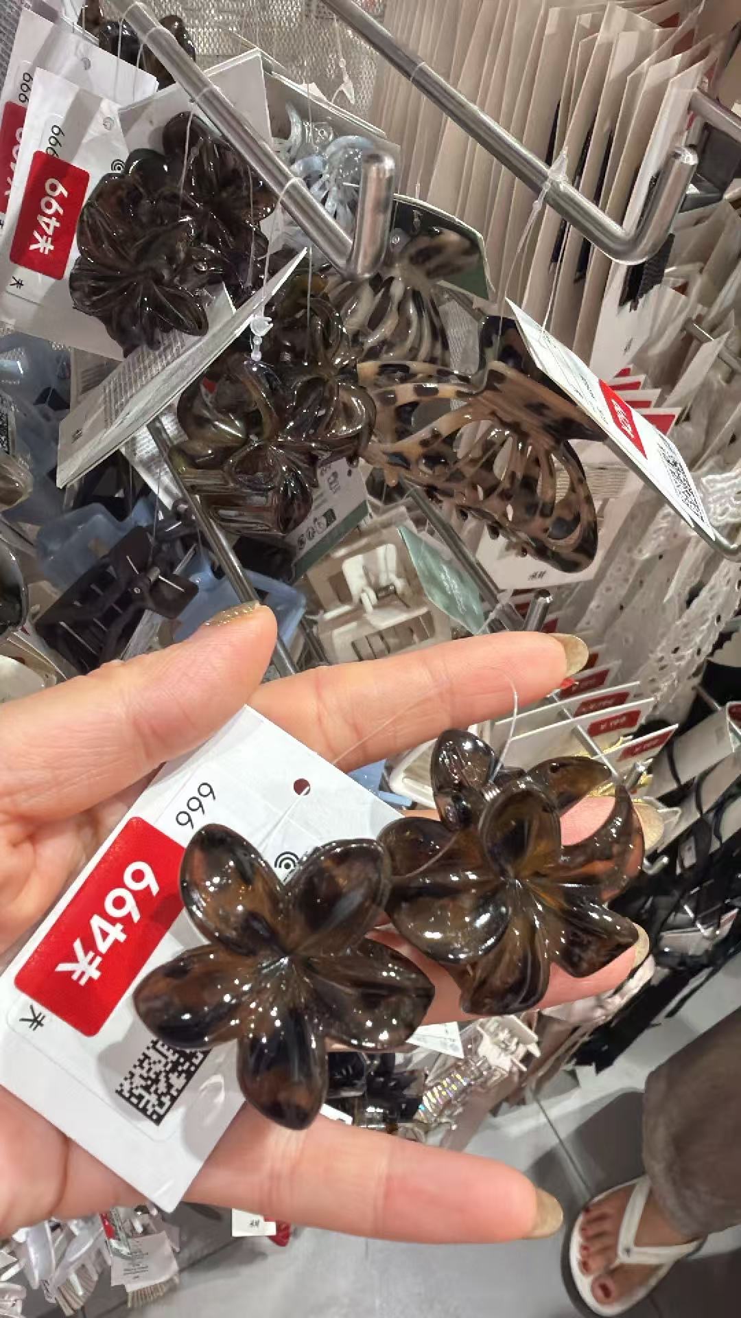 0701 花朵图案 深色发夹