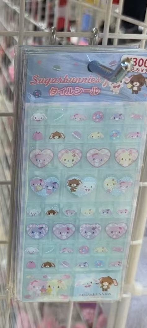 0904 48汇 三丽鸥焦糖兔 蓝色方块贴纸