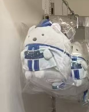 0905 48汇 角落小伙伴  白熊 棒球运动毛绒挂件