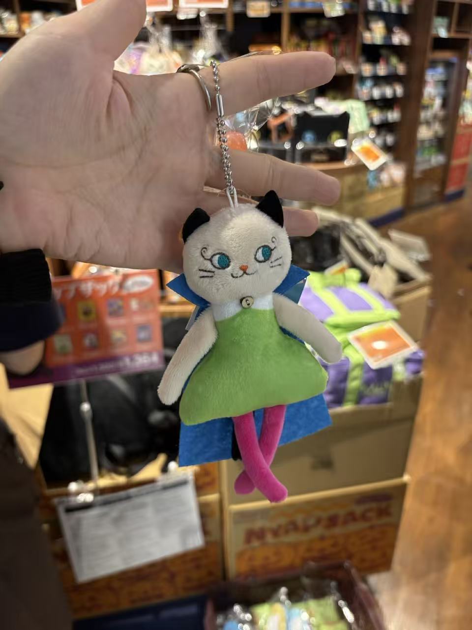 0909 绿色猫咪 万圣节 毛绒挂件 