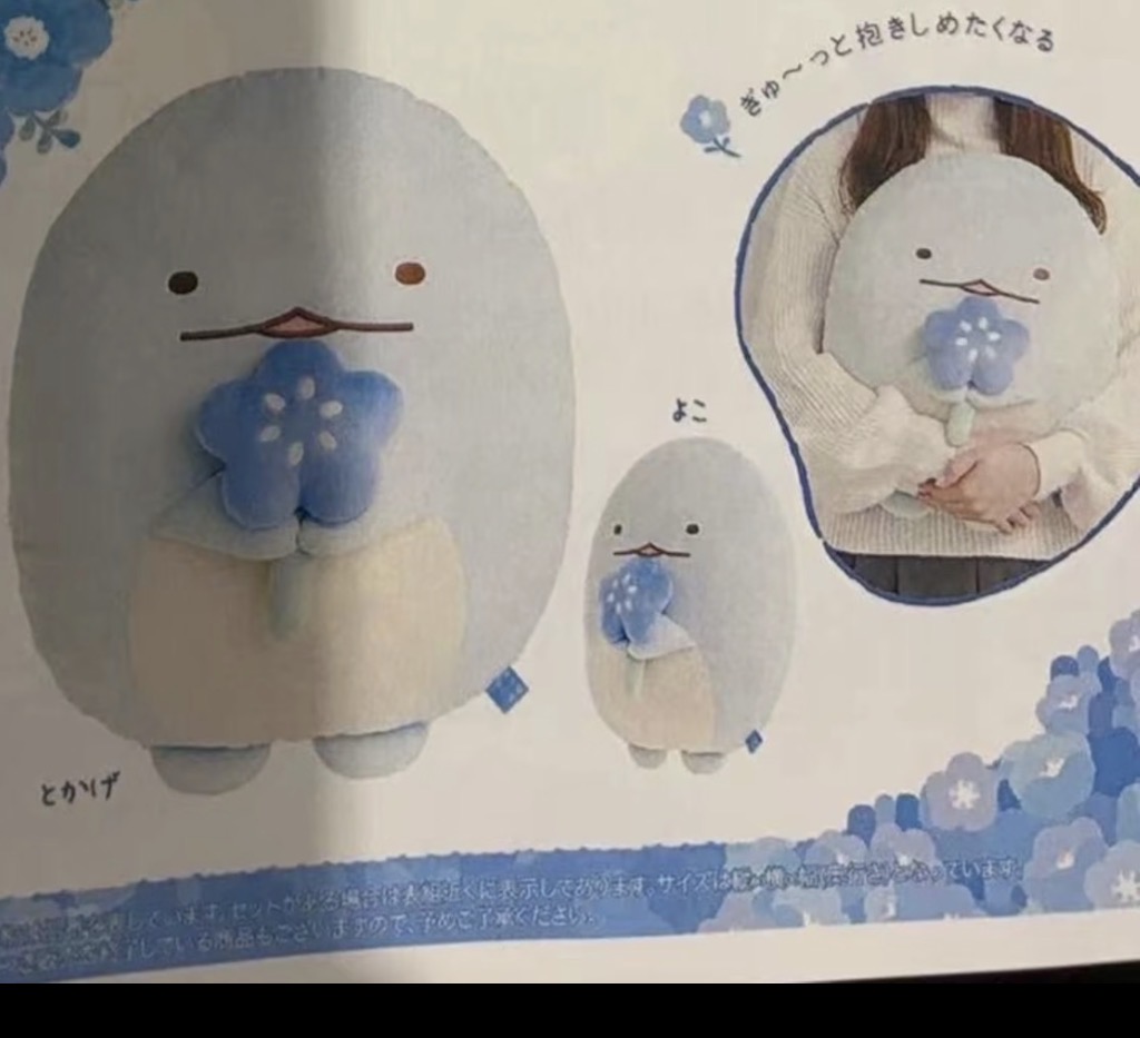 0003 6折46汇 角落生物 毛绒大抱枕 水龙拿花朵