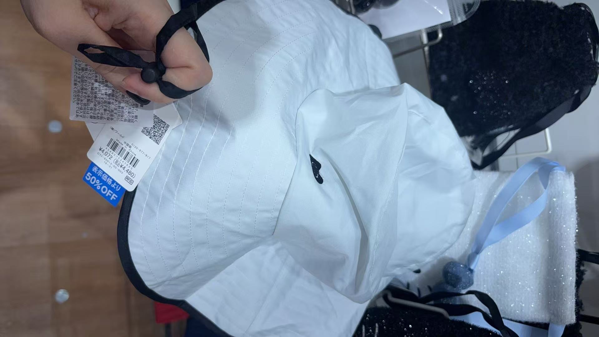 0916 5折  白色防晒帽