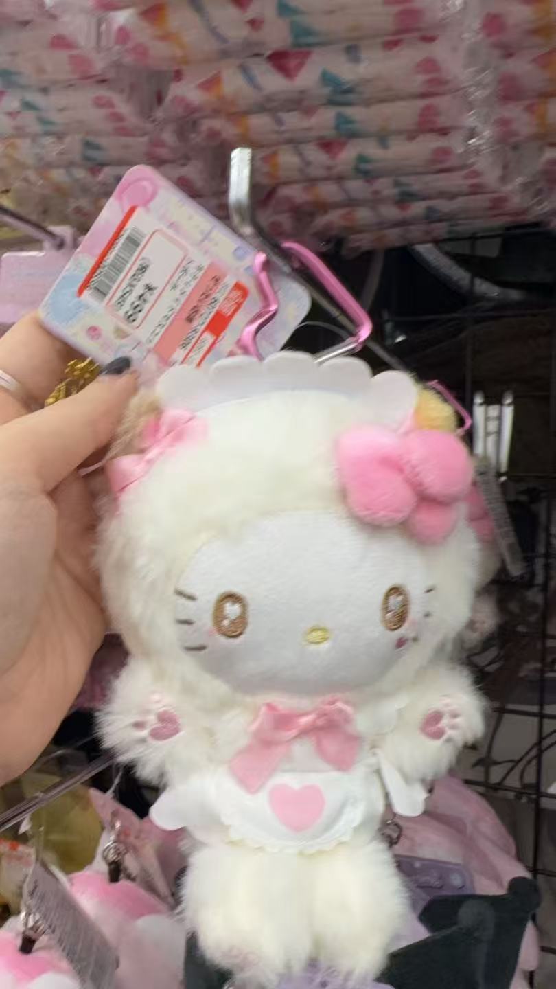 0924 三丽欧 白色猫咪kt 毛绒挂件 