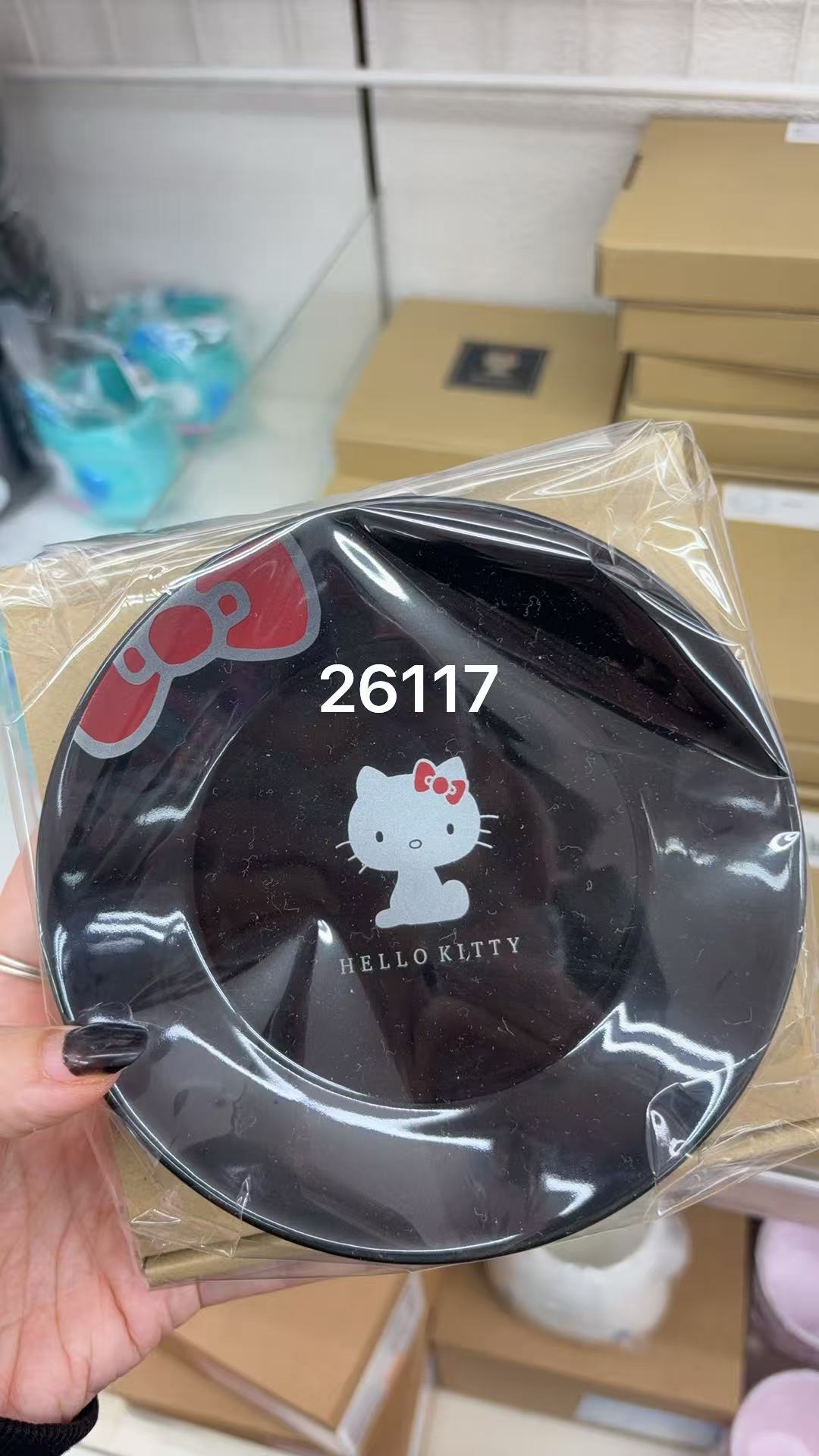 0926 折扣店 三丽欧 黑色kt 盘子 日本制 