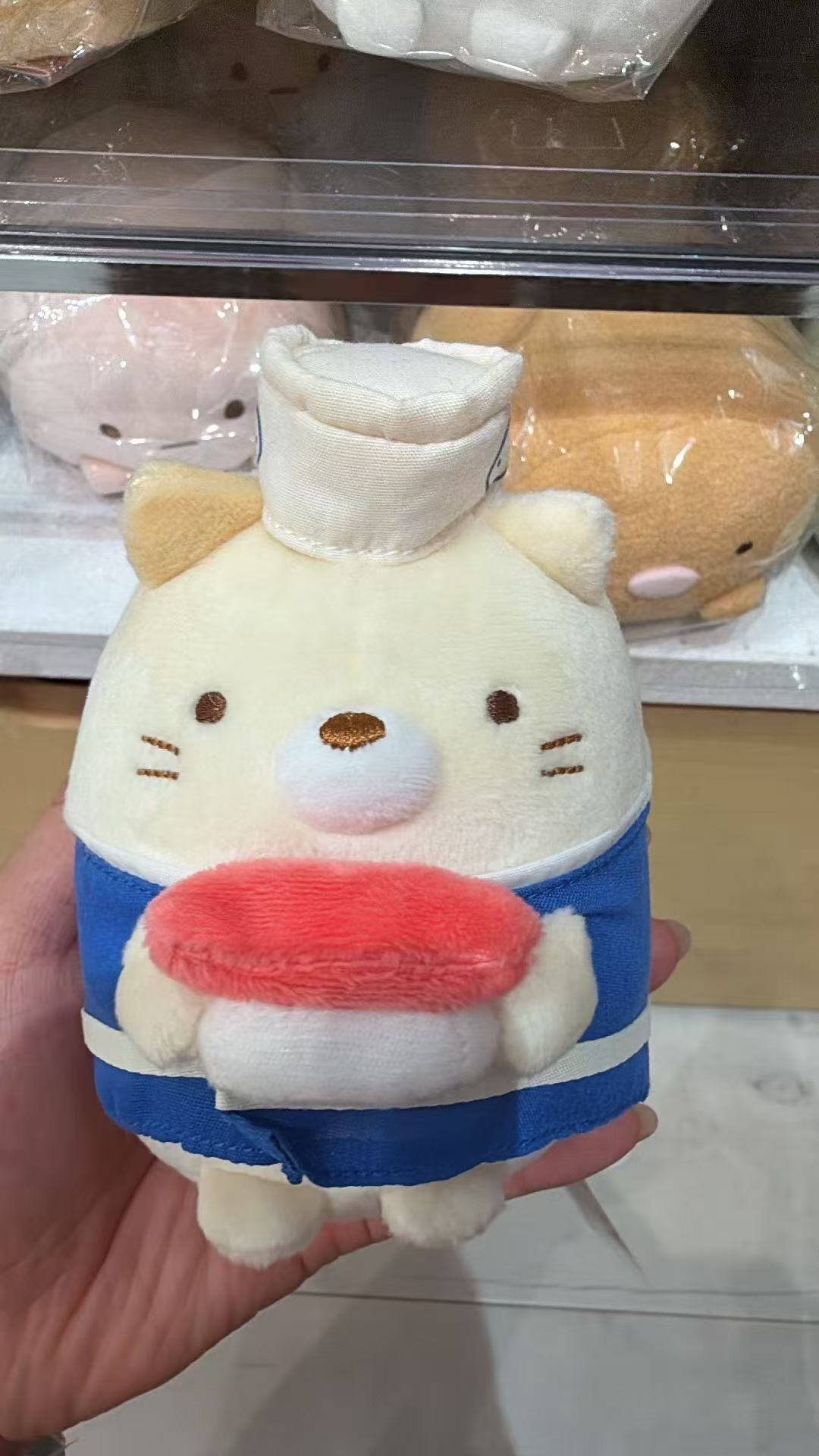 0927 角落生物 黄色猫咪 寿司造型 毛绒玩偶 