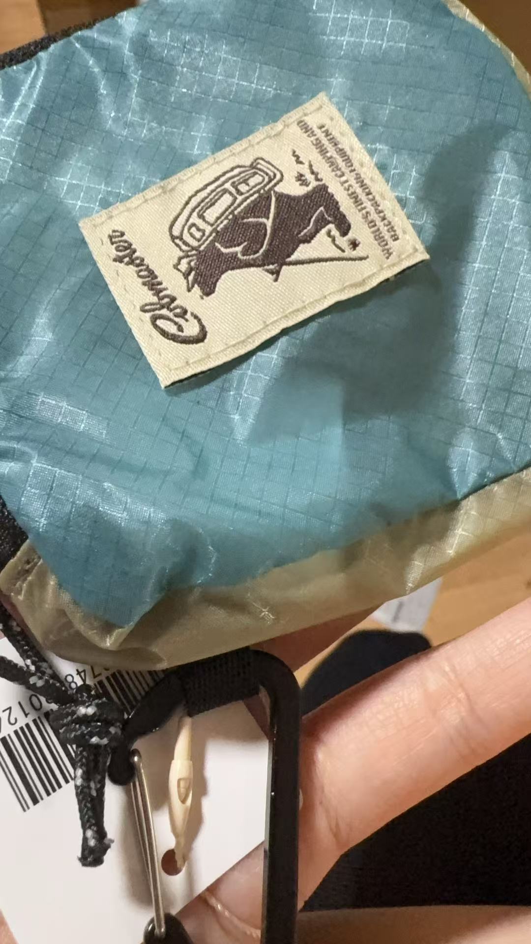 折扣店 黑熊蓝色四方形挂包