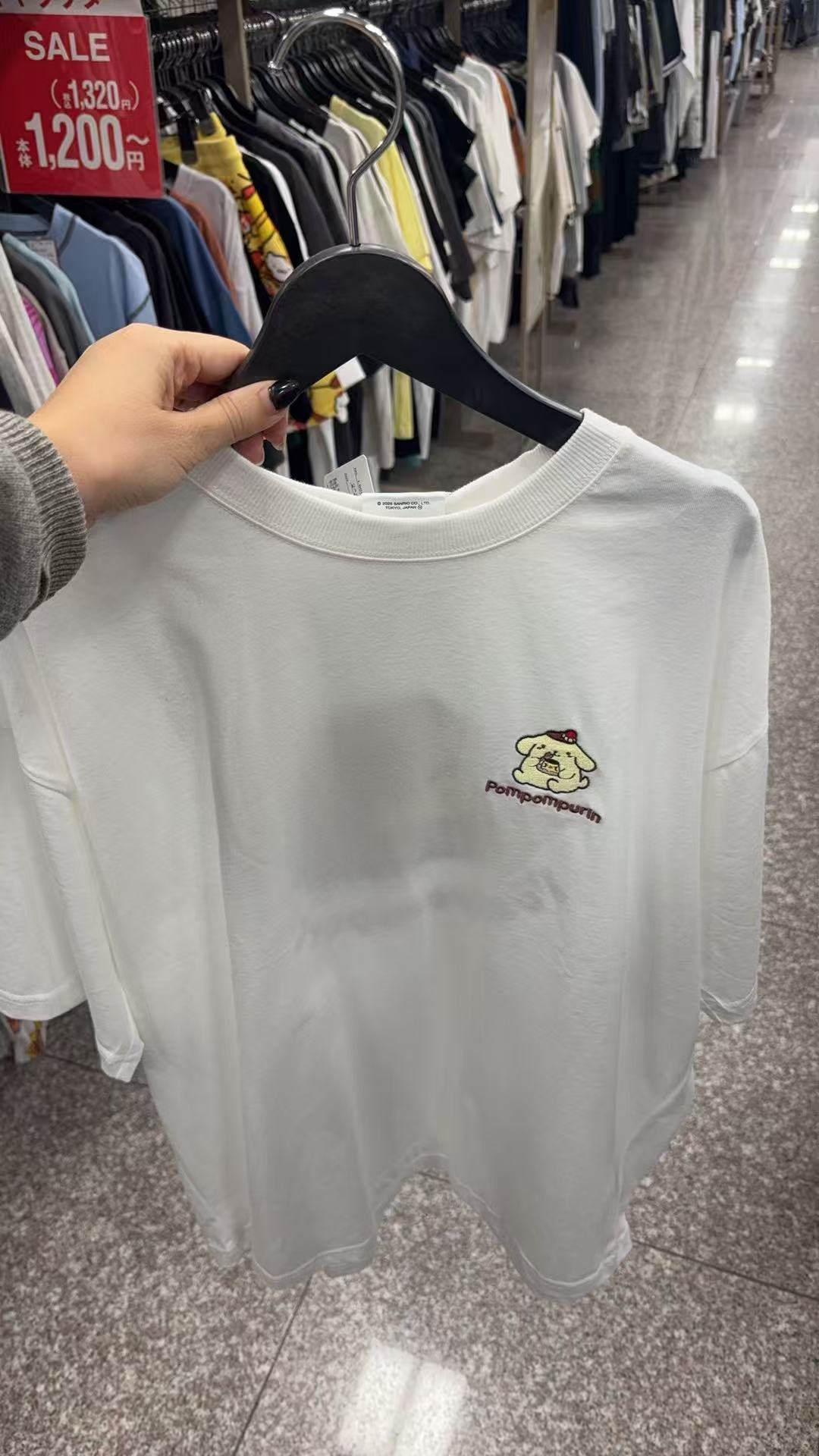 1003 三丽鸥 布丁狗白色短袖 L