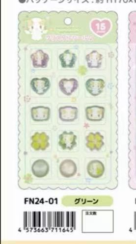 0012 预定52折46汇 三丽欧 棉花糖猫 绿色方块贴纸 起订6 11号截止