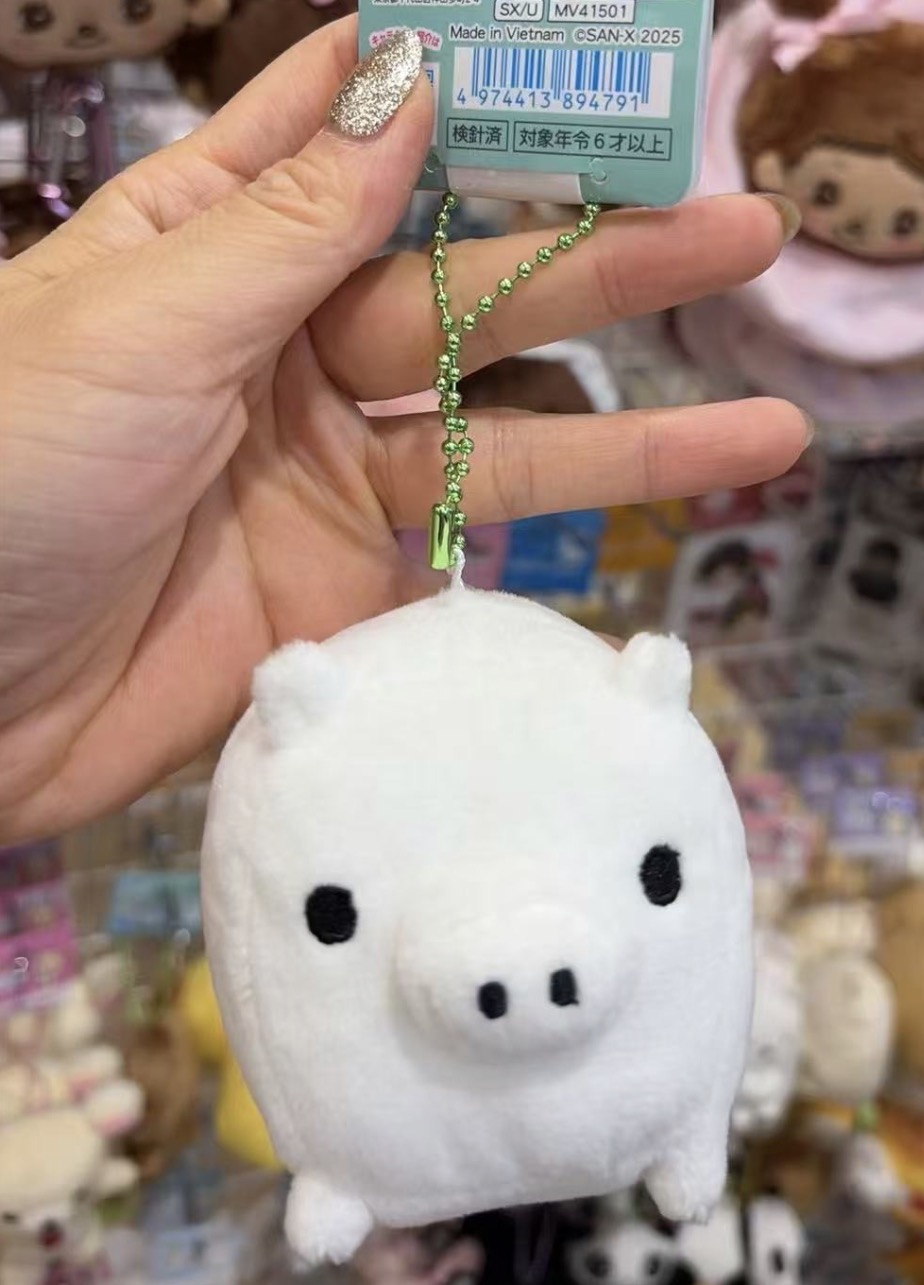 1008 特价 黑白猪 白色 毛绒挂件 