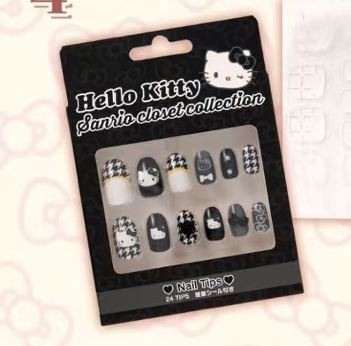 1016 48汇 三丽欧 黑色千金kitty 甲片 