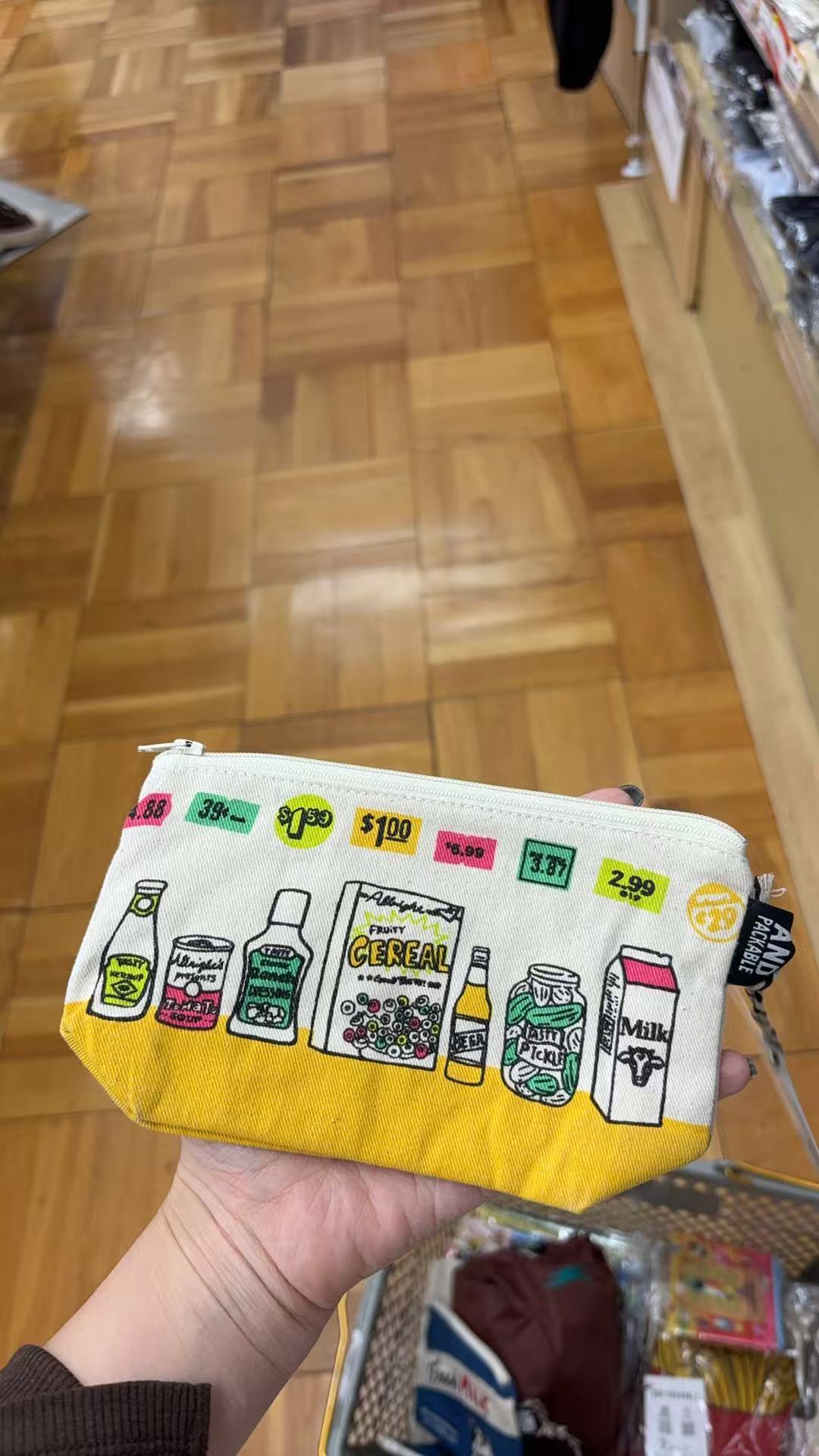 1015 折扣店美式超市杂货插画拉链笔袋收纳包